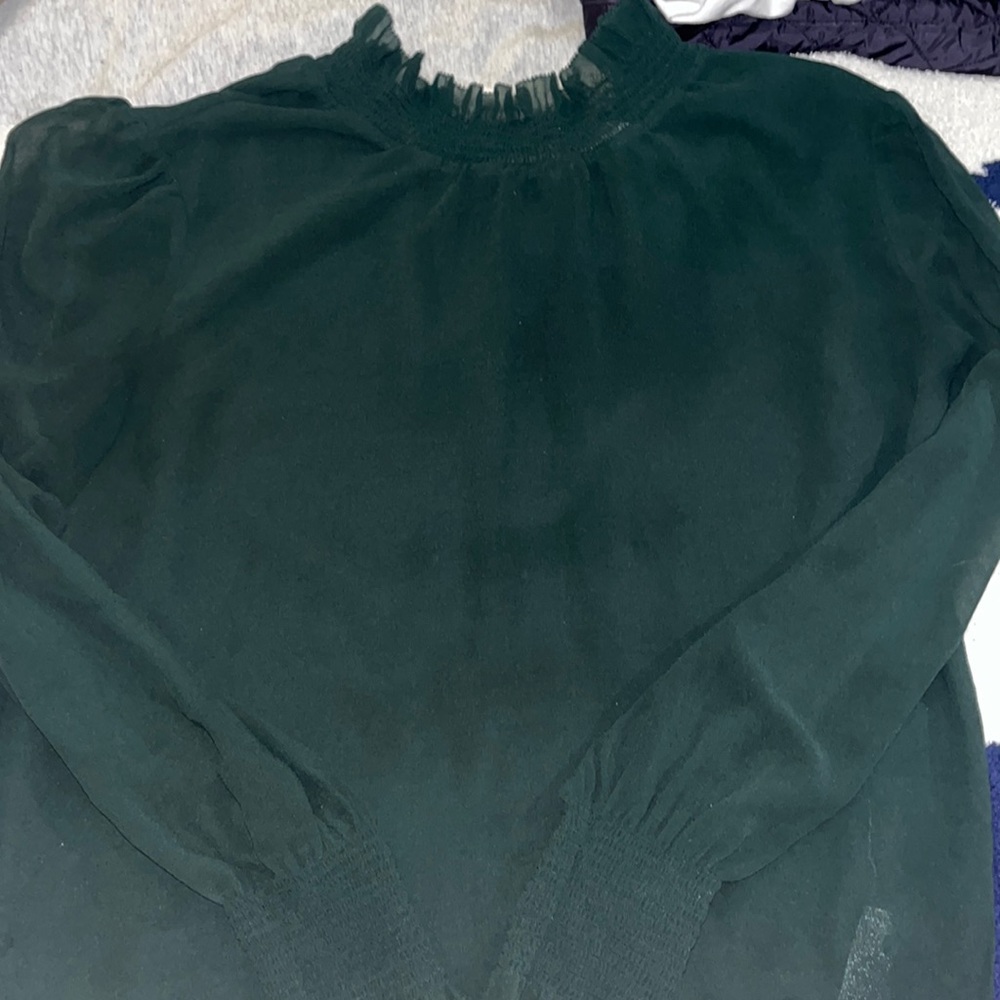 Wilfred Forest Green Chiffon Blouse